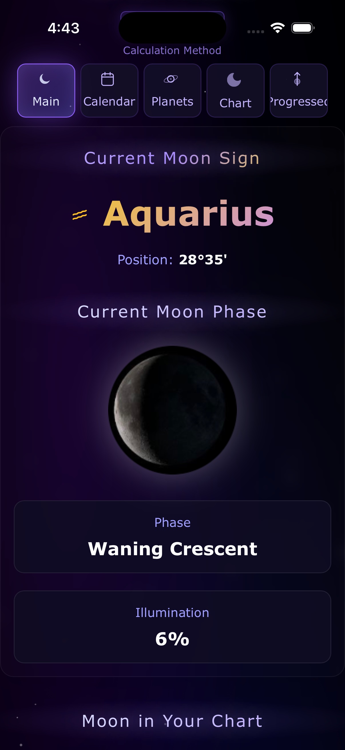 Current Moon Sign and Phase - LunarPal